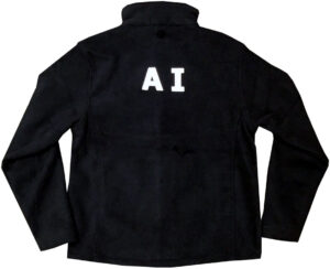 unisex jacket in black color rear view